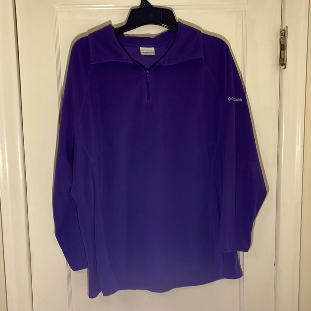Light-weight Purple Columbia Sportswear Company Fleece 1/4 Zip Jacket, 3X